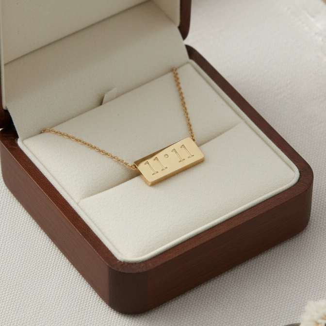 11:11 Gold Bar Necklace – Minimal & Meaningful