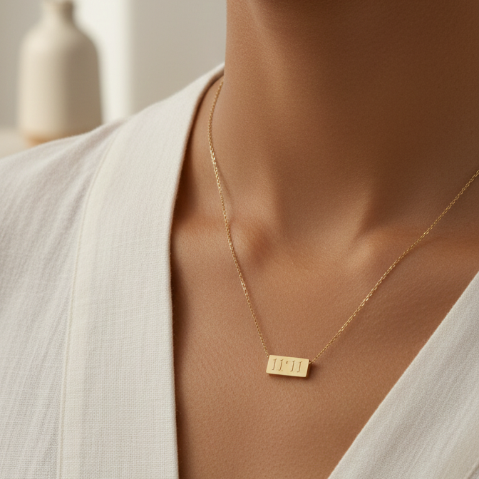 11:11 Gold Bar Necklace – Minimal & Meaningful
