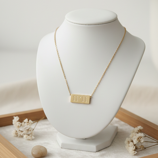 11:11 Gold Bar Necklace – Minimal & Meaningful