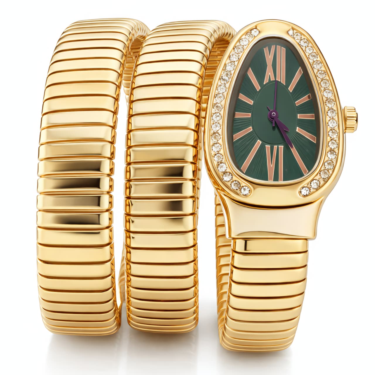Luxury Gold Snake Bracelet Watch for Women