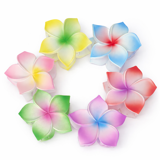 Flower Hair Clip Hawaiian Claw Clips Pack of 2 in any 2 colour