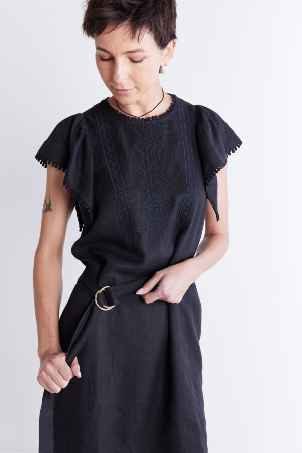 Embroidered Crete Short Dress