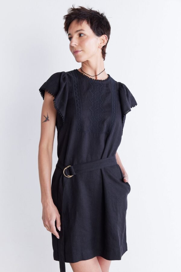 Embroidered Crete Short Dress