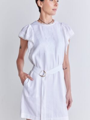 Embroidered Crete Short Dress