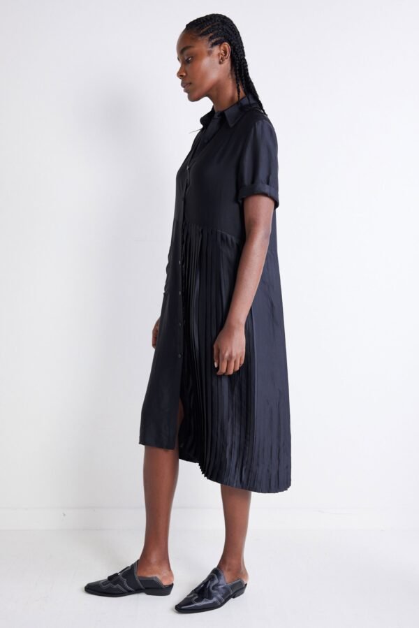 One-Sided Pleated Slinky Dress